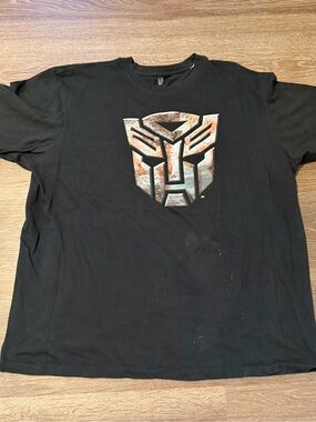 Men's Black Transformers Logo Graphic Tee